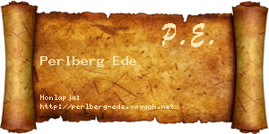 Perlberg Ede névjegykártya